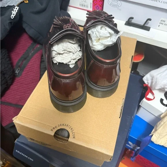 Dr. Martens Adrian Cherry Red Loafers - Picture 5 of 5